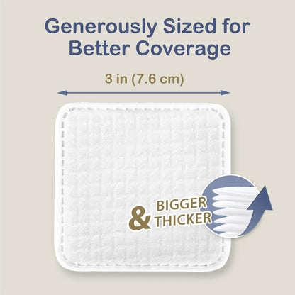 Ourmed Life Large Cotton Pads for Makeup Removal, Soft & Lint-Free Face Pads with Pressed Seam Design, Durable Biodegradable Pads for Facial Cleansing on All Skin Types, 3x3 Inch, 60 Count