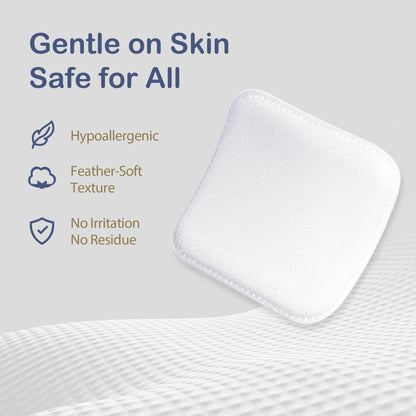 Ourmed Life Large Cotton Pads for Makeup Removal, Soft & Lint-Free Face Pads with Pressed Seam Design, Durable Biodegradable Pads for Facial Cleansing on All Skin Types, 3x3 Inch, 60 Count