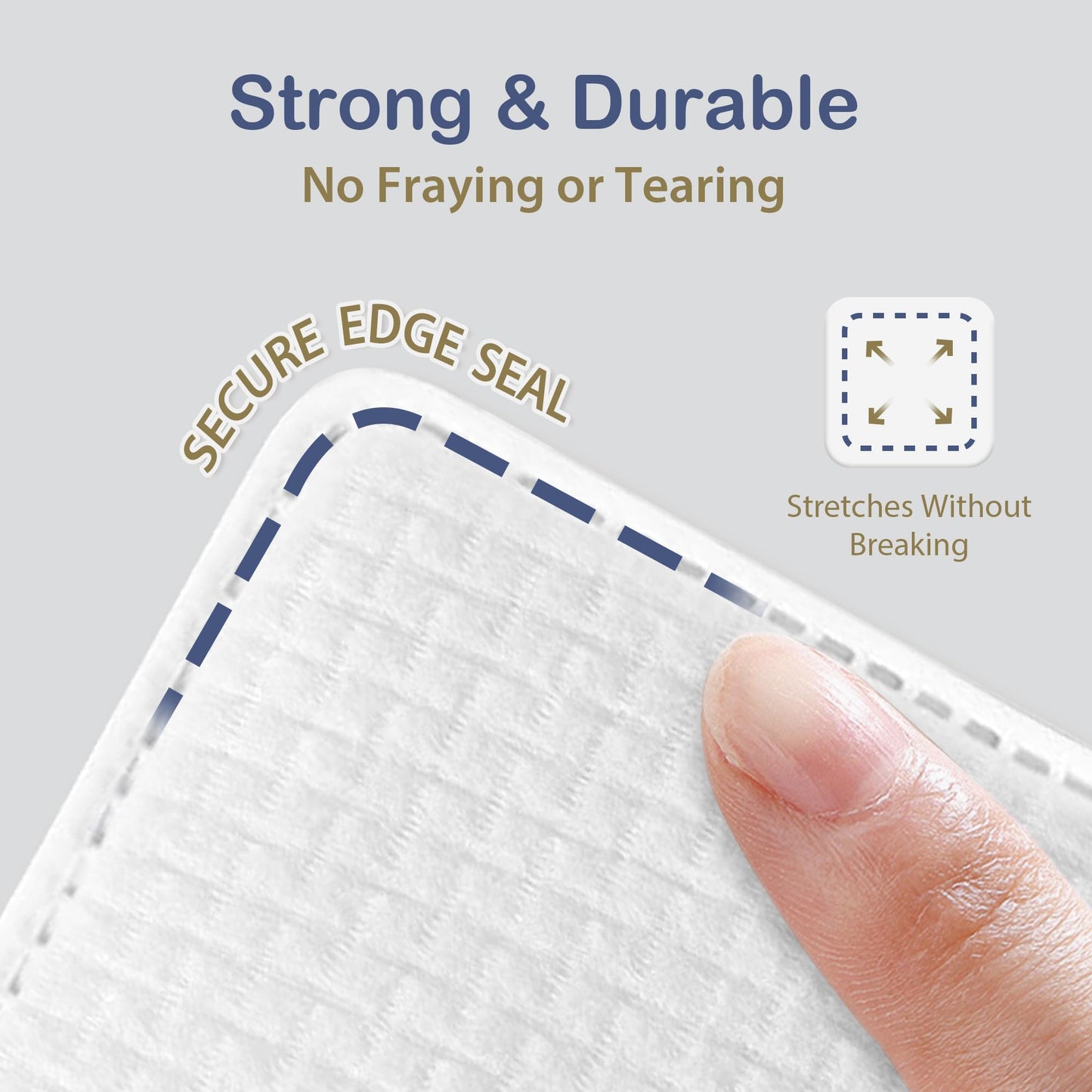 Ourmed Life Large Cotton Pads for Makeup Removal, Soft & Lint-Free Face Pads with Pressed Seam Design, Durable Biodegradable Pads for Facial Cleansing on All Skin Types, 3x3 Inch, 60 Count
