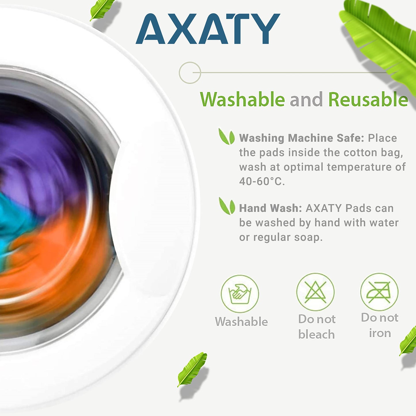 AXATY 3-Layers 20 Reusable Makeup Remover Pads - Organic Bamboo Cotton Pads with Drawstring Bag, Eco-Friendly Cleansing Face Pads - Makeup Remover for All Skin Types (Brown, 20 Pads Set)