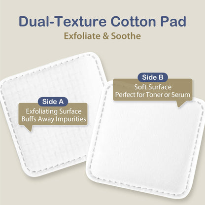 Ourmed Life Large Cotton Pads for Makeup Removal, Soft & Lint-Free Face Pads with Pressed Seam Design, Durable Biodegradable Pads for Facial Cleansing on All Skin Types, 3x3 Inch, 60 Count