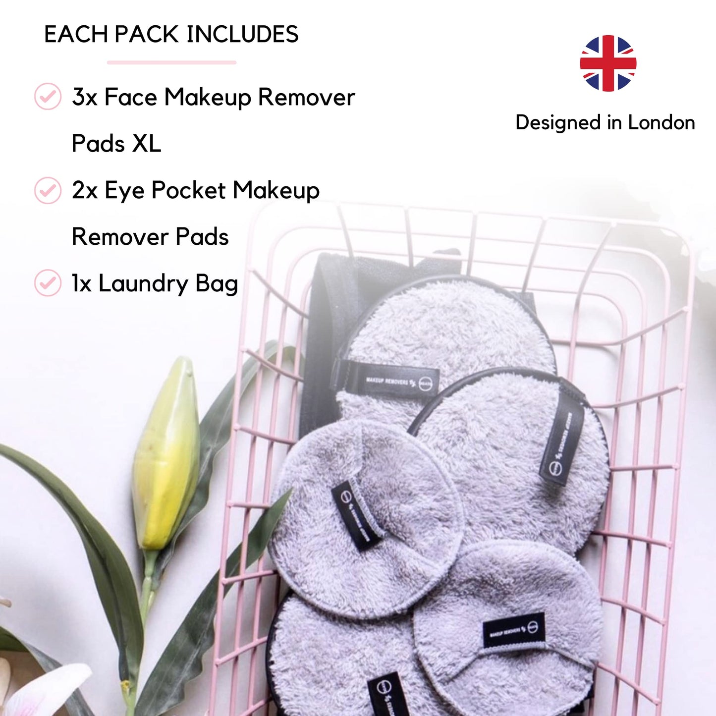 Ogato® Reusable Makeup Remover Pads and Eye Makeup Remover Pads Set - Just Use Water- XL Reusable Face Pads - Eco Friendly - FREE Laundry Bag - Makeup Remover Cloth For All Skin Types